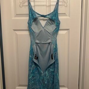 Stunning Blue Sequin Homecoming Dress